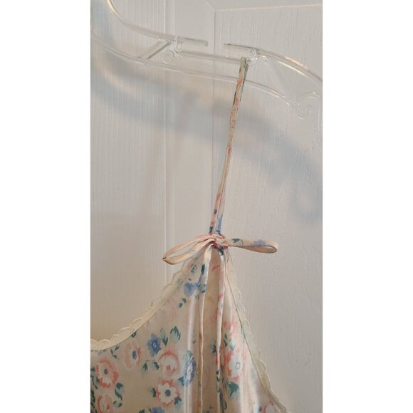 Vtg R. Michael Alan Women's Sleeveless Satin Short Nightgown Floral Size Medium - Picture 3 of 12